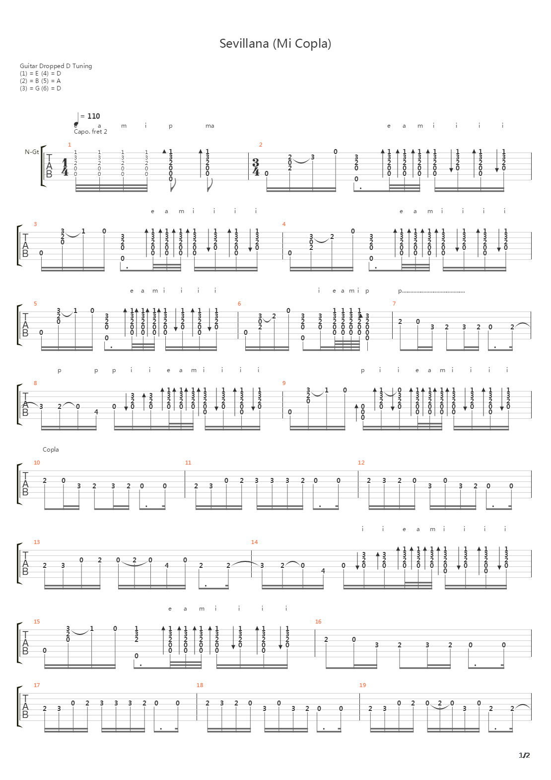 Sevillana mi Copla吉他谱