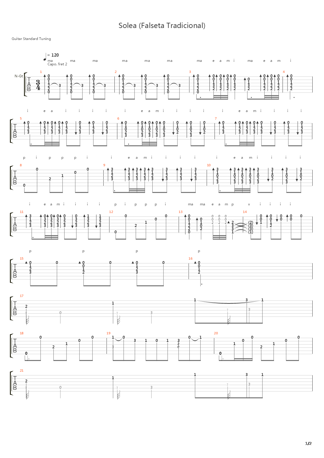 Solea Falseta Tradicional吉他谱