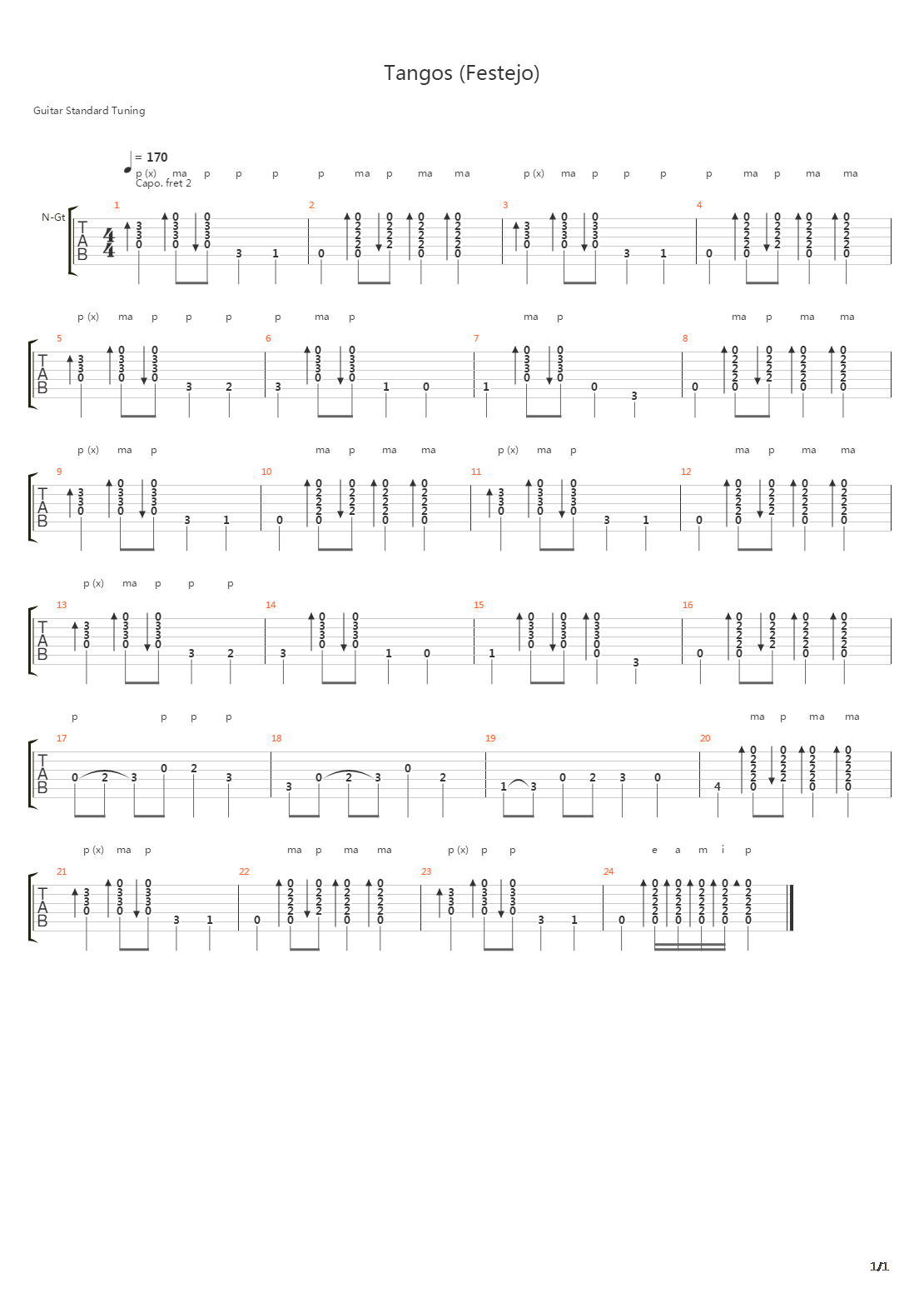 Tangos吉他谱