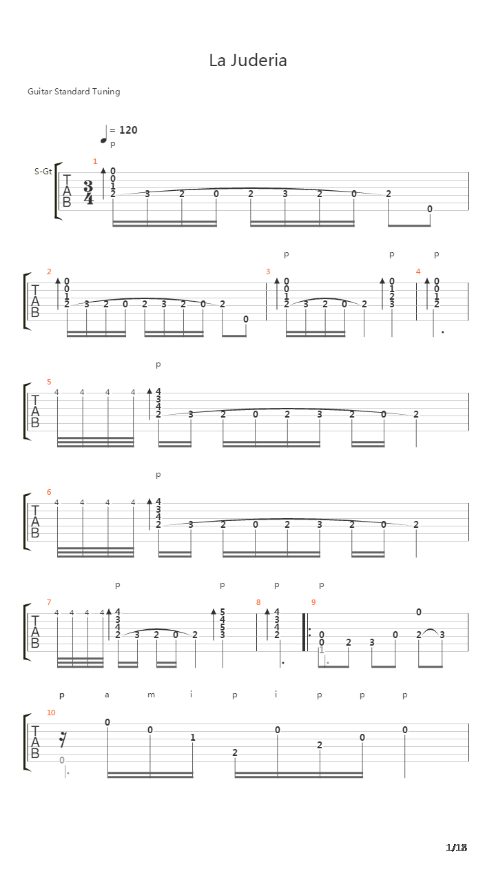 La Juderia (Soleares)吉他谱