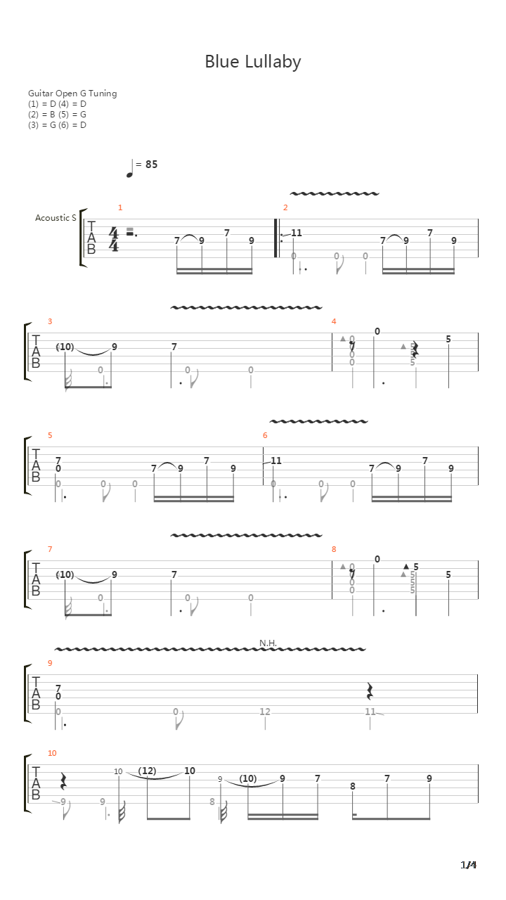 Blue Lullaby吉他谱