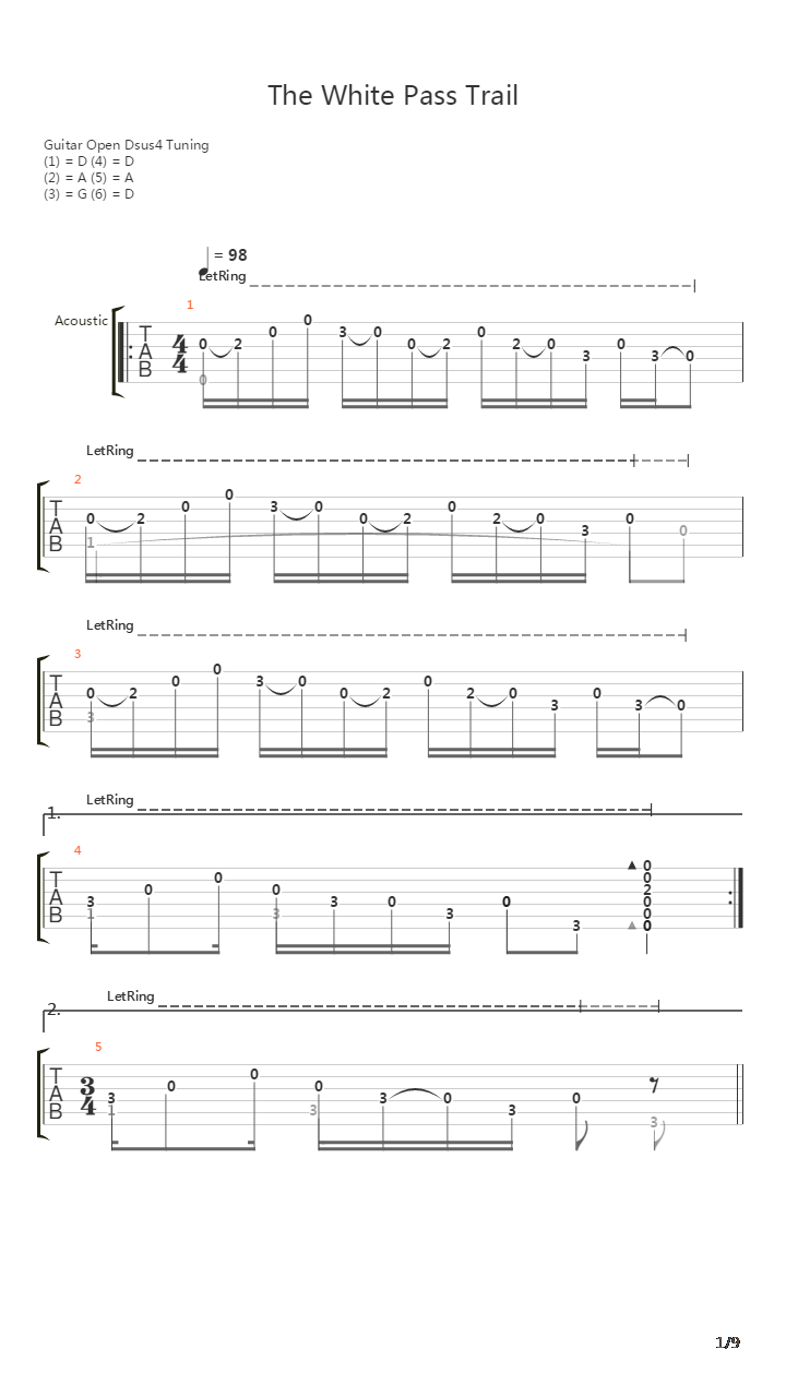 White Pass Trail吉他谱