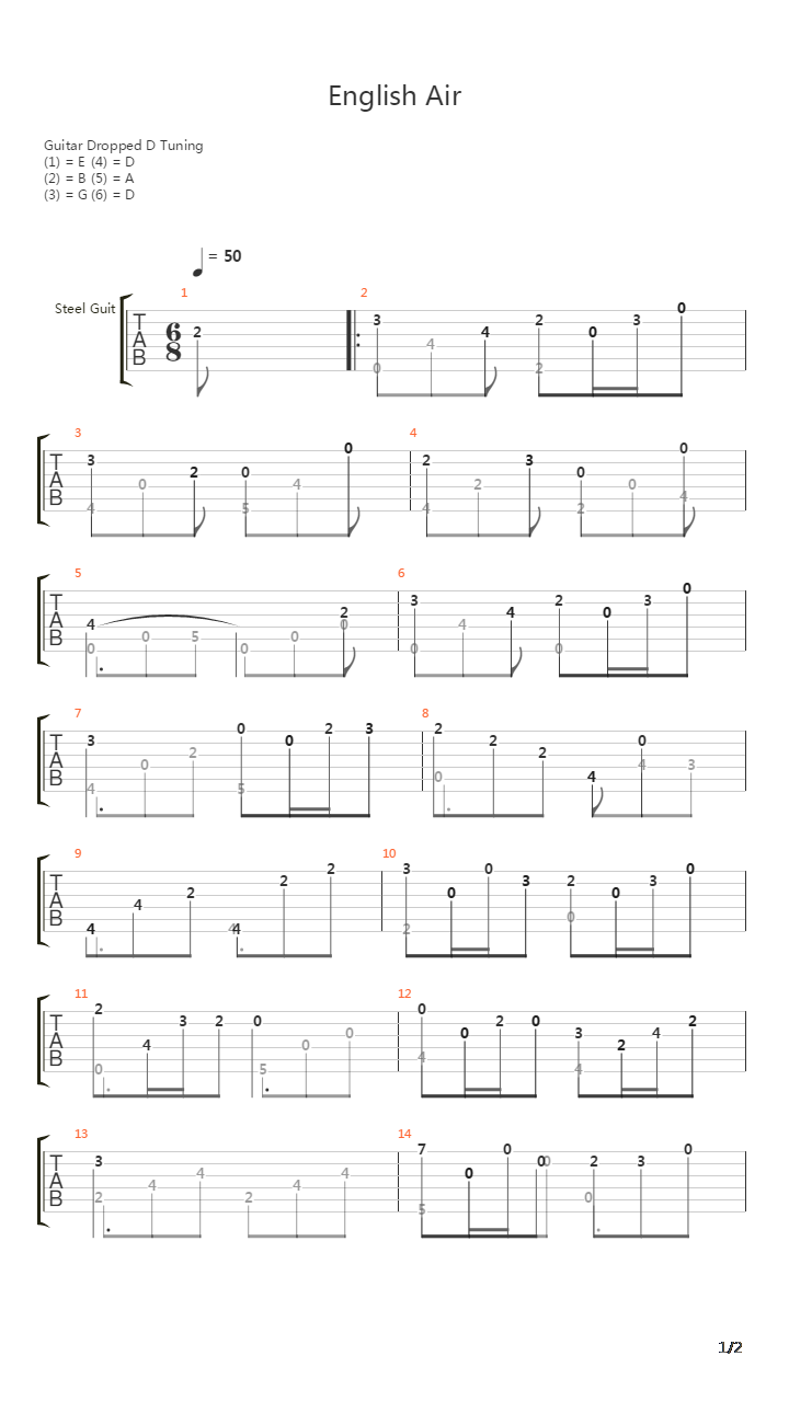 English Air吉他谱