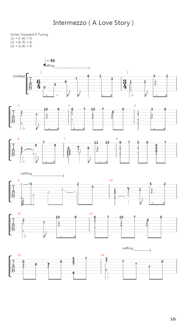 Intermezzo A Love Story吉他谱