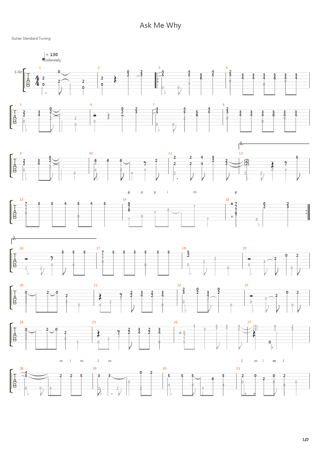 Ask Me Why吉他谱