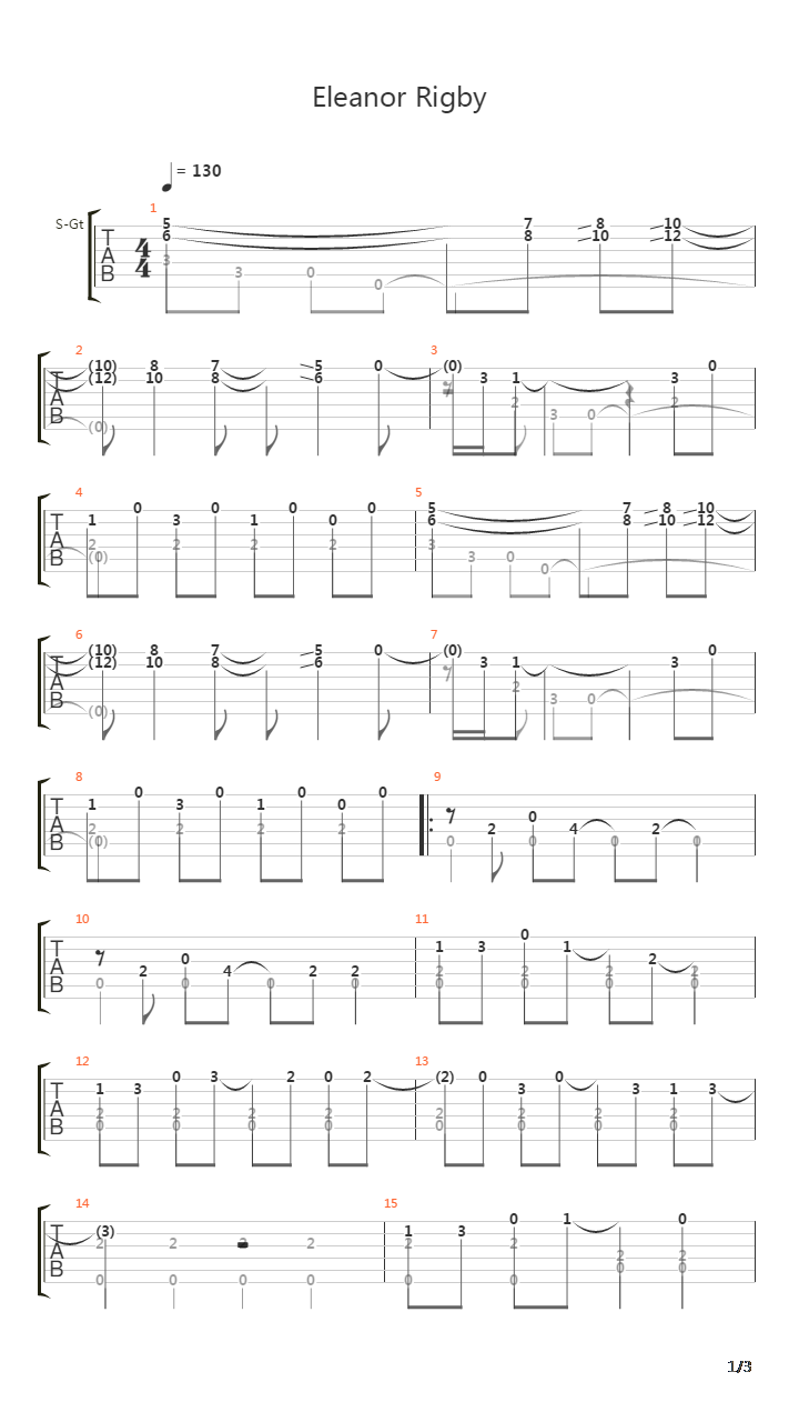 Eleanor Rigby吉他谱