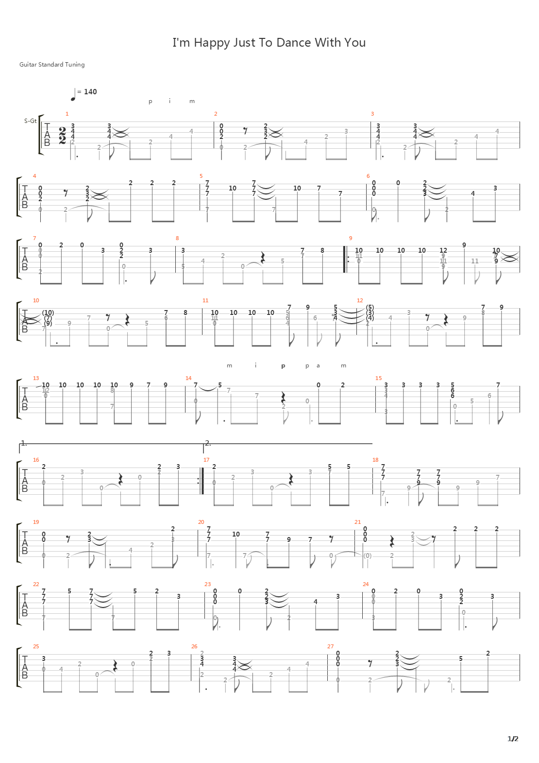 Im Happy Just To Dance With You吉他谱