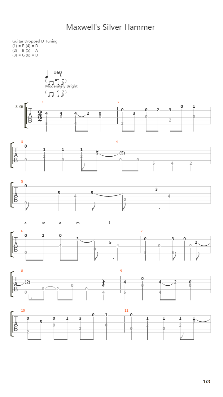 Maxwells Silver Hammer吉他谱