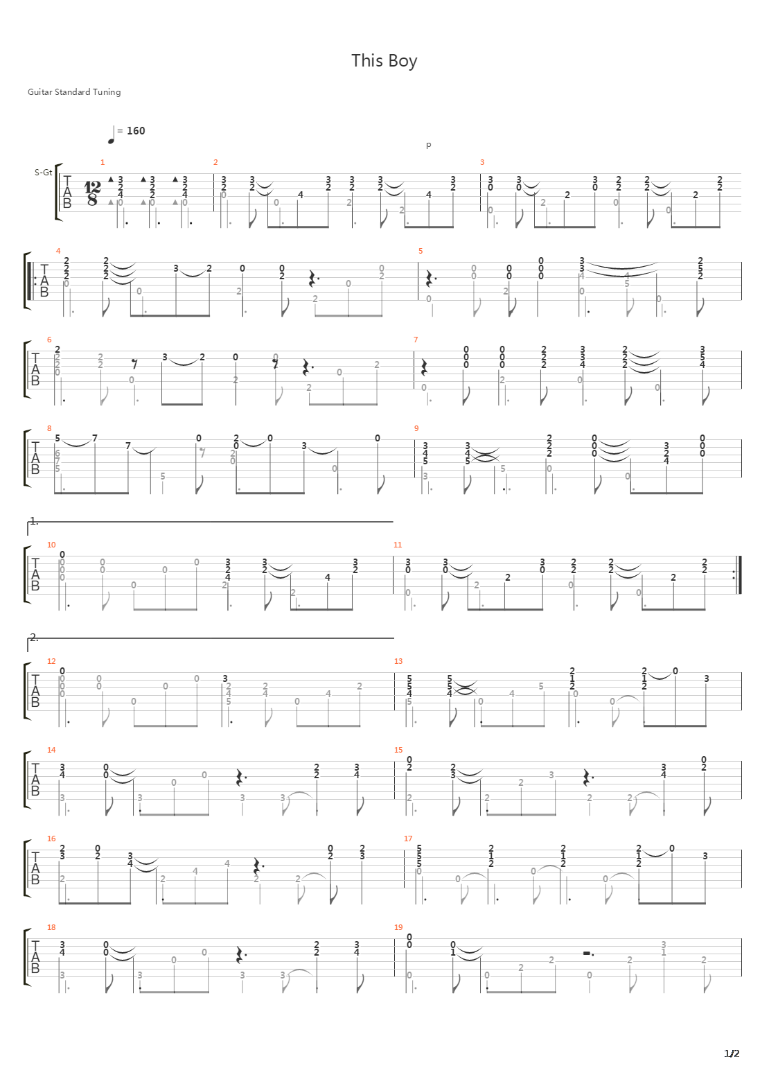 This Boy吉他谱