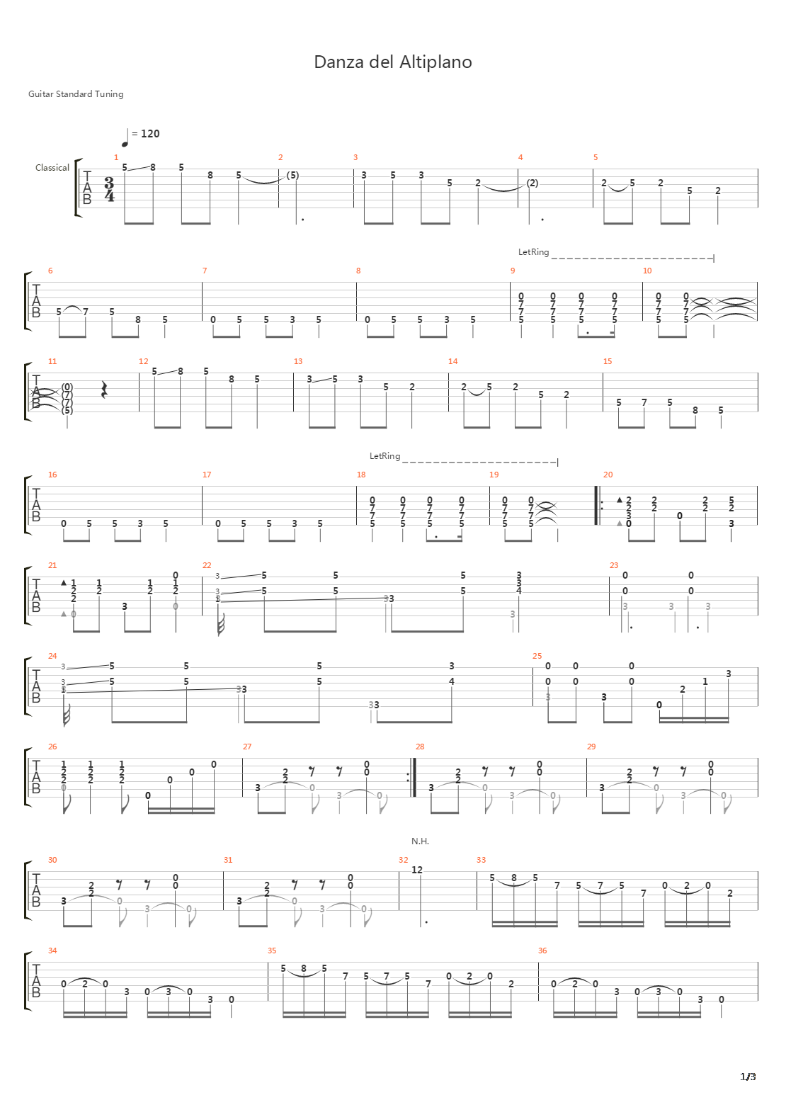 Danza del Altiplano吉他谱