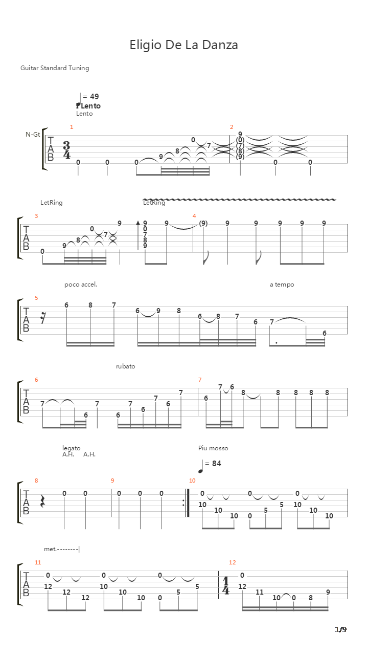 Eligio De La Danza吉他谱