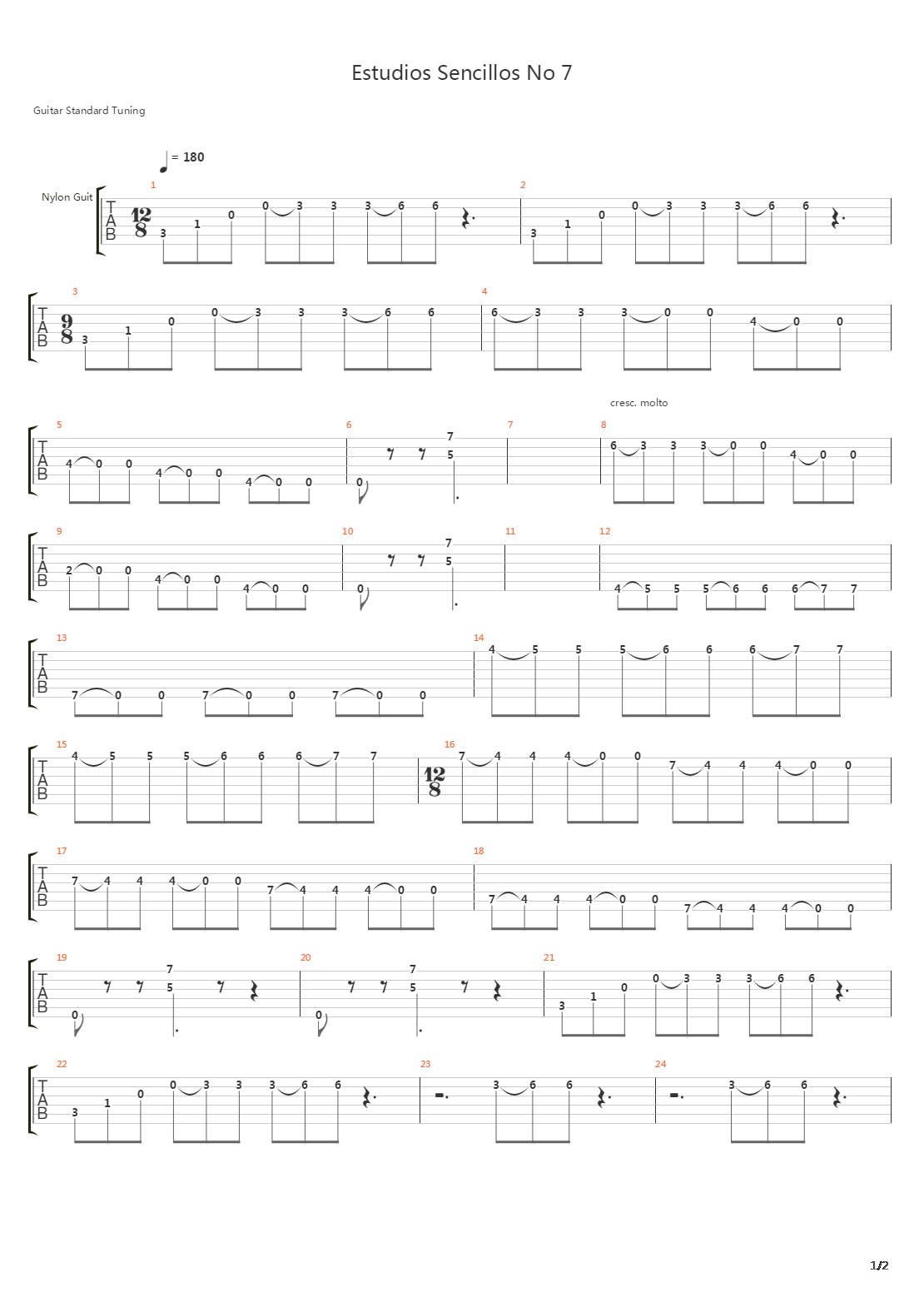 Estudios Sencillos (Study No 7)吉他谱