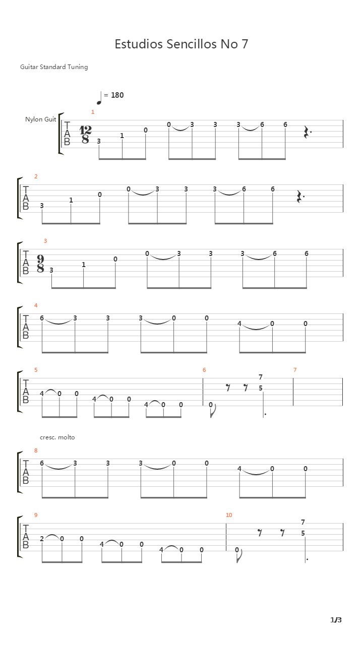 Estudios Sencillos (Study No 7)吉他谱