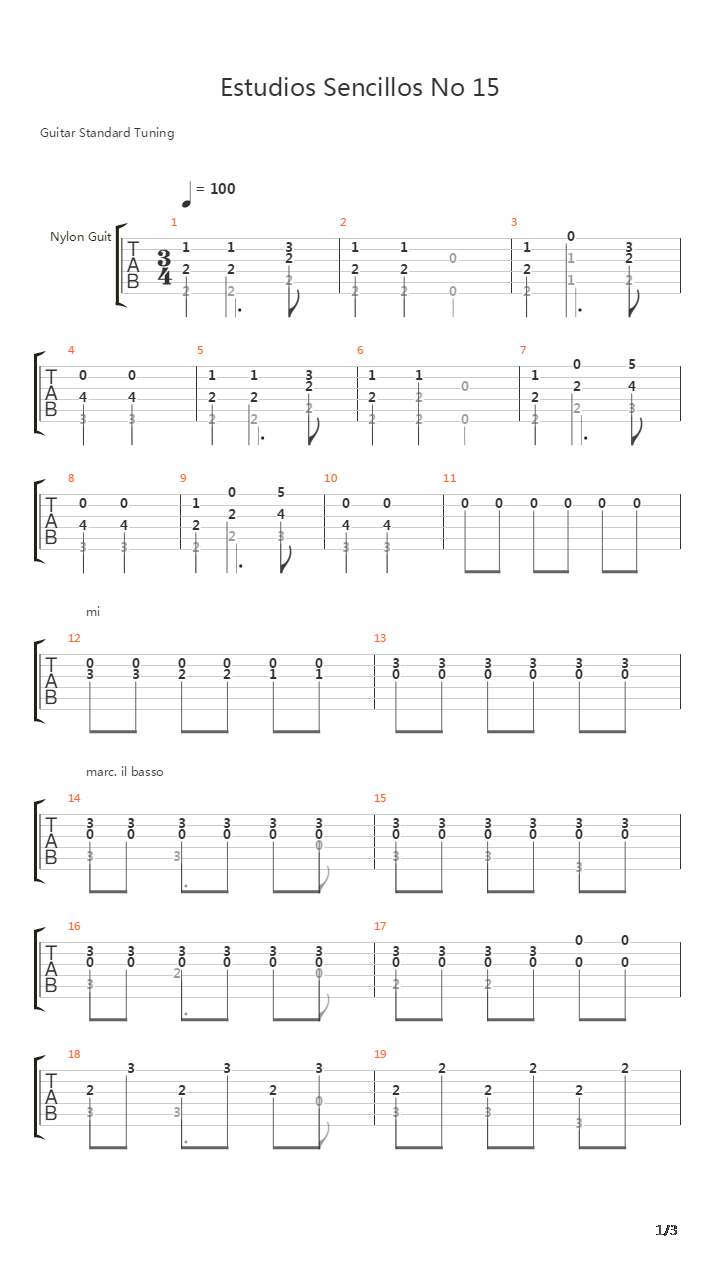 Estudios Sencillos (Study No 15)吉他谱
