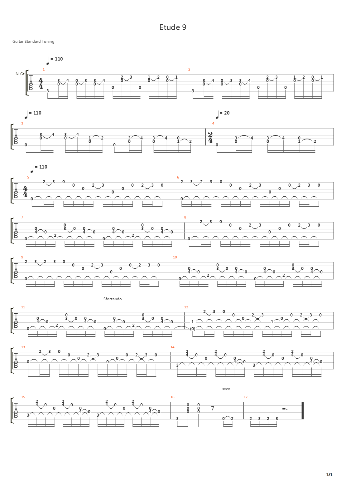 Etude 9吉他谱