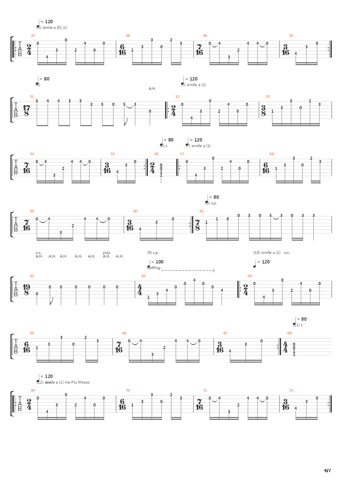 Parabola吉他谱