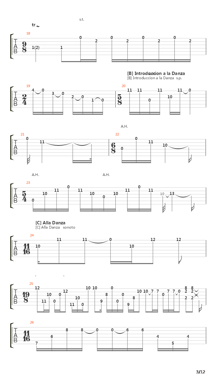 Parabola吉他谱