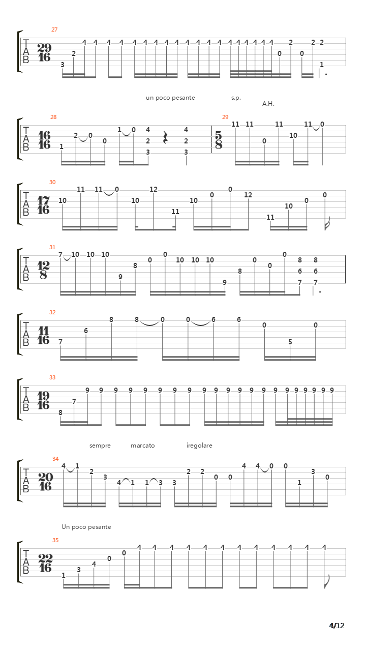 Parabola吉他谱