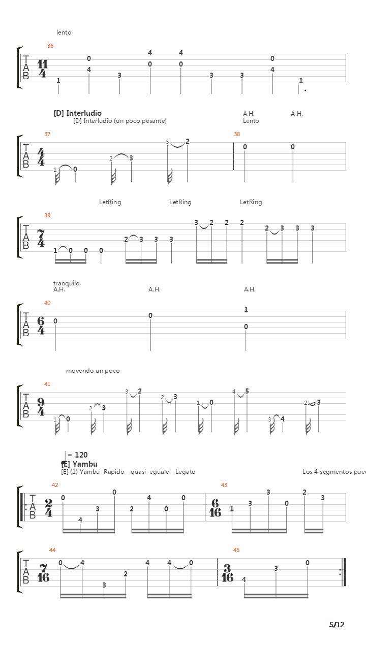 Parabola吉他谱