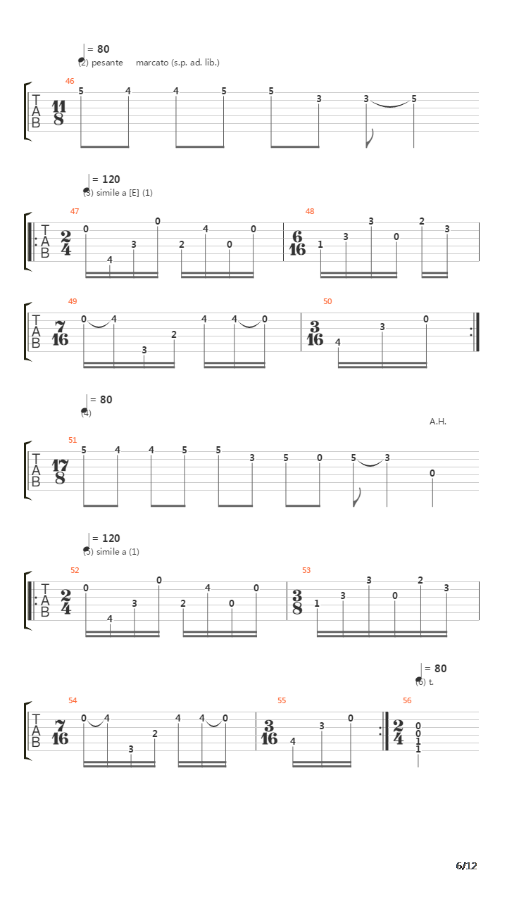 Parabola吉他谱