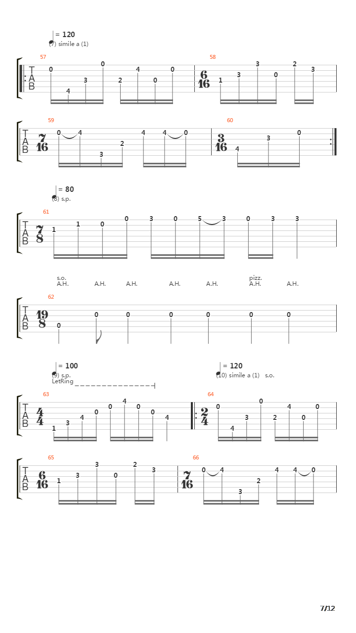 Parabola吉他谱