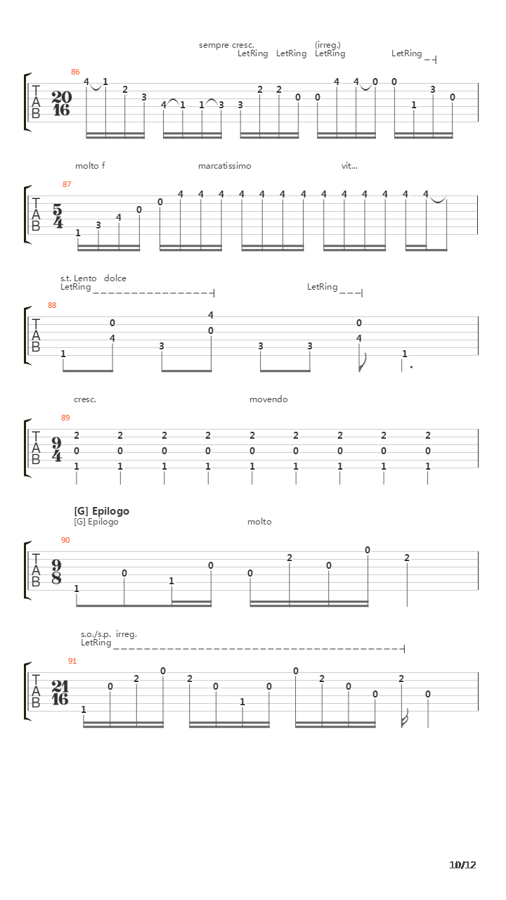 Parabola吉他谱