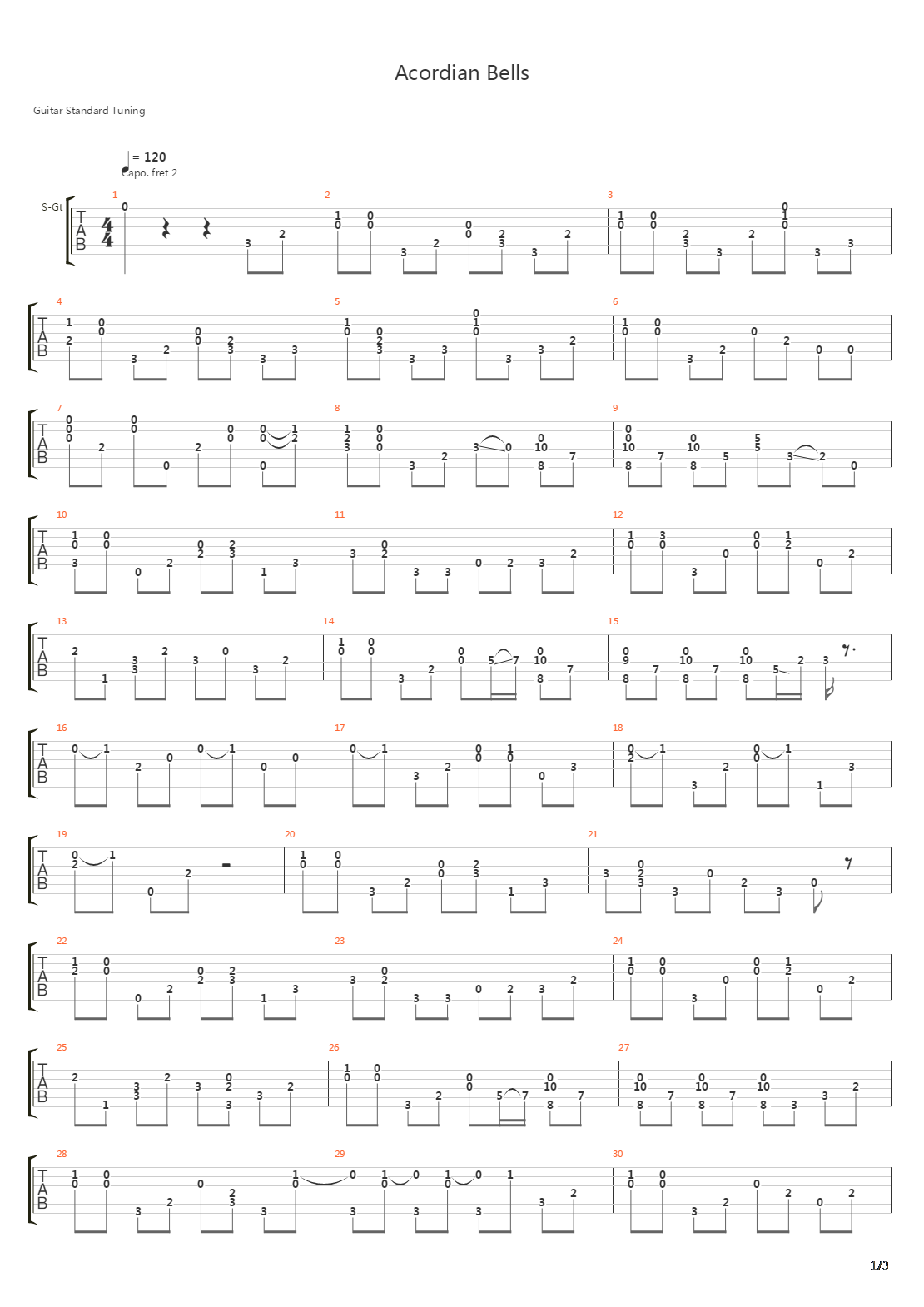 Acordian Bells吉他谱