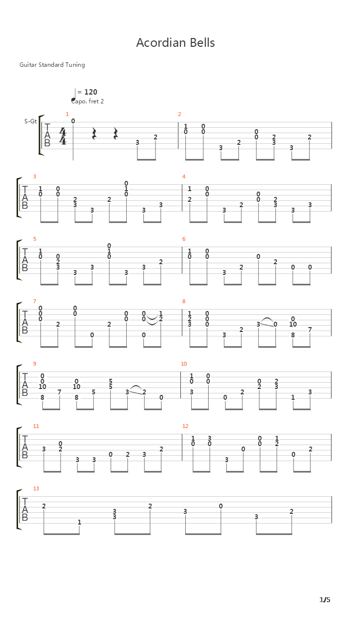 Acordian Bells吉他谱