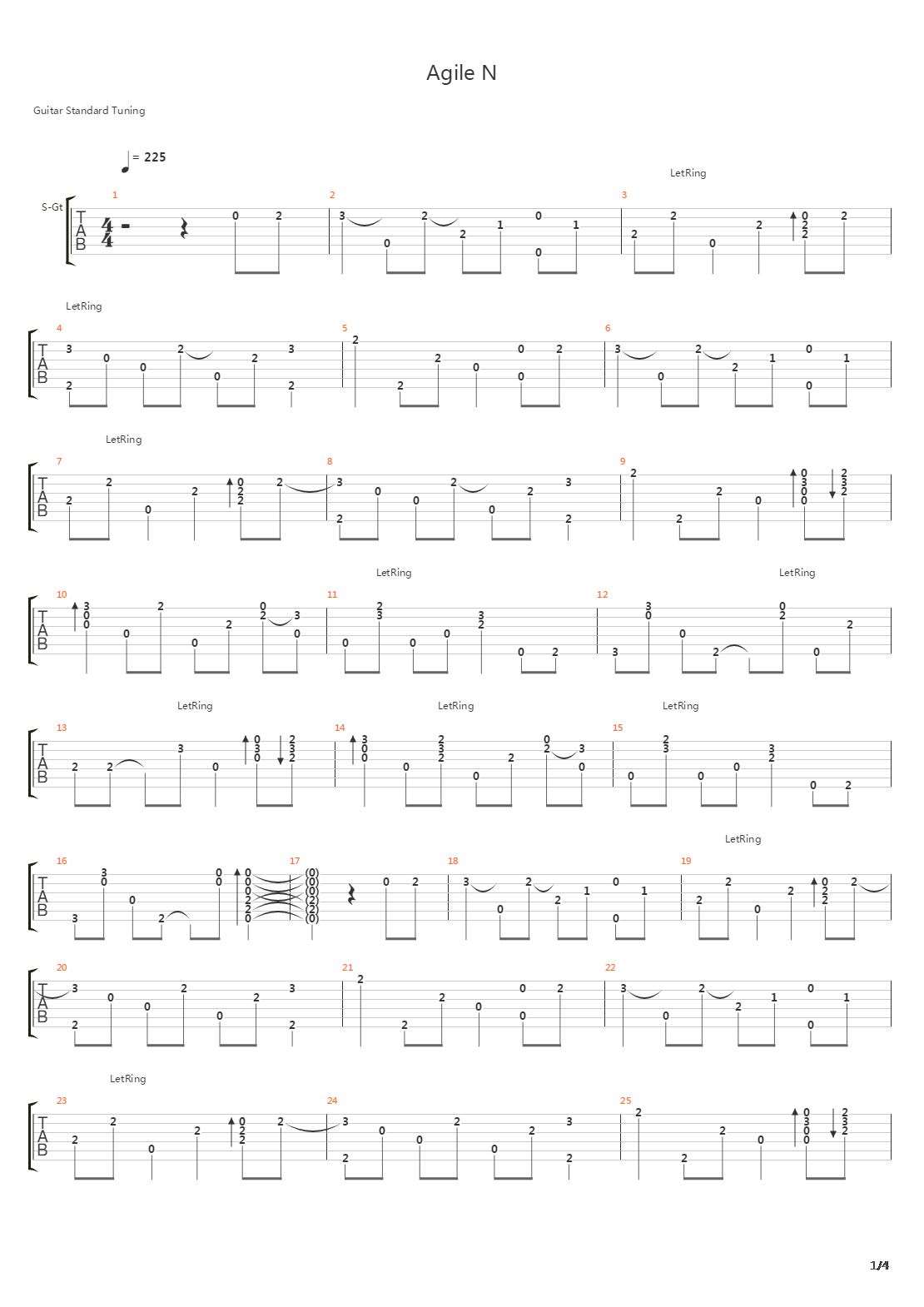 Agile N吉他谱