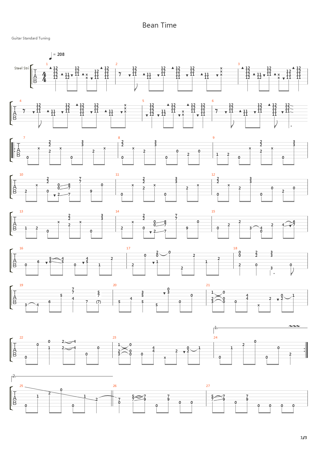 Bean Time吉他谱