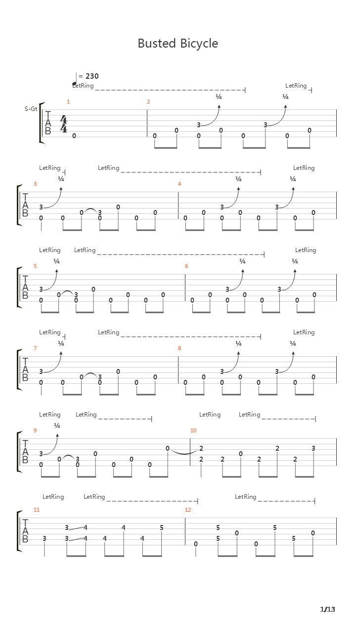Busted Bicycle吉他谱