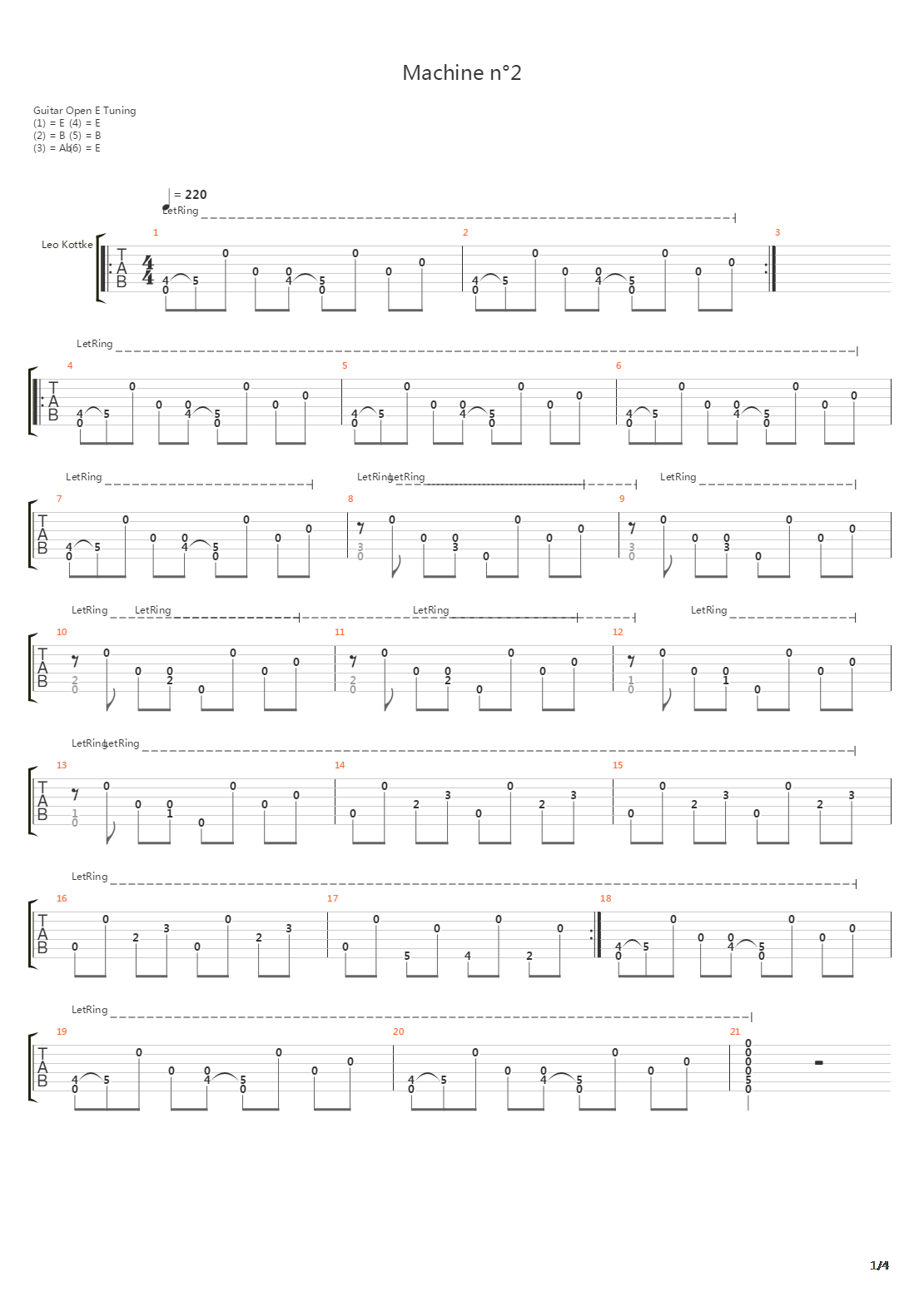 Machine No 2吉他谱