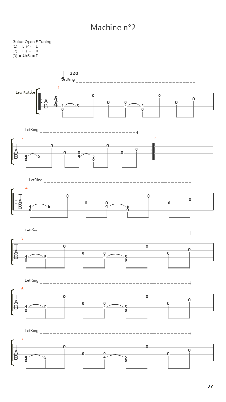 Machine No 2吉他谱