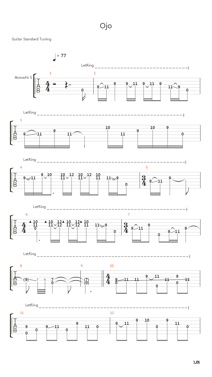Ojo吉他谱