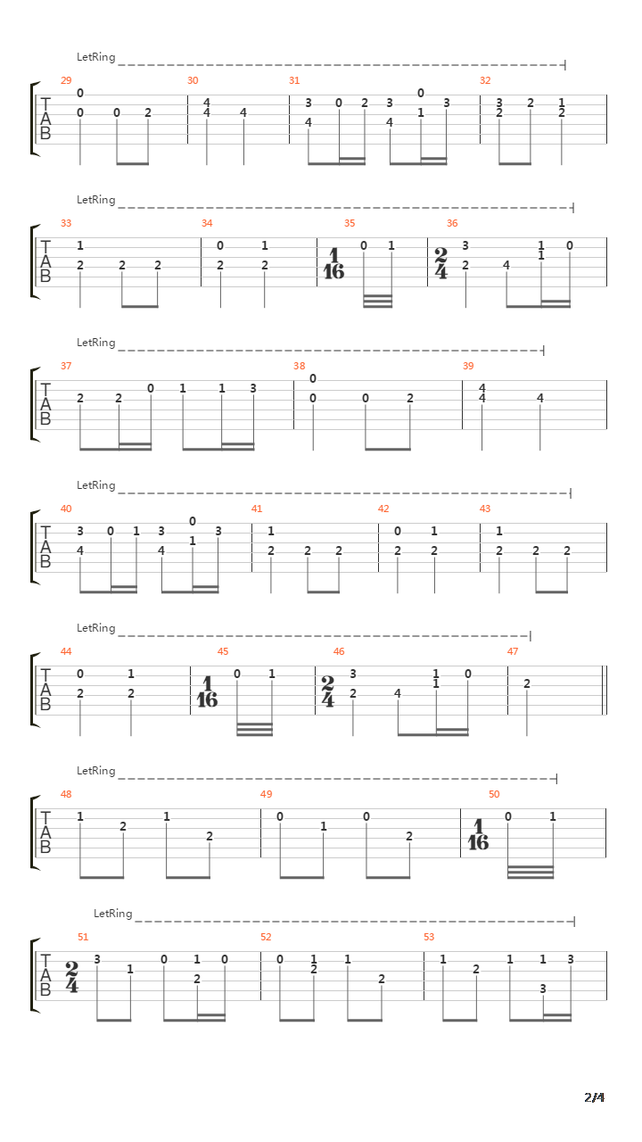 7th Symphony 4th Movement吉他谱