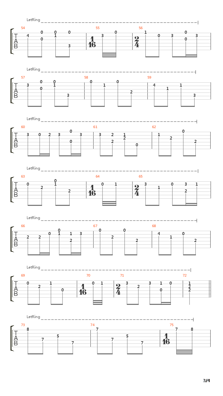 7th Symphony 4th Movement吉他谱