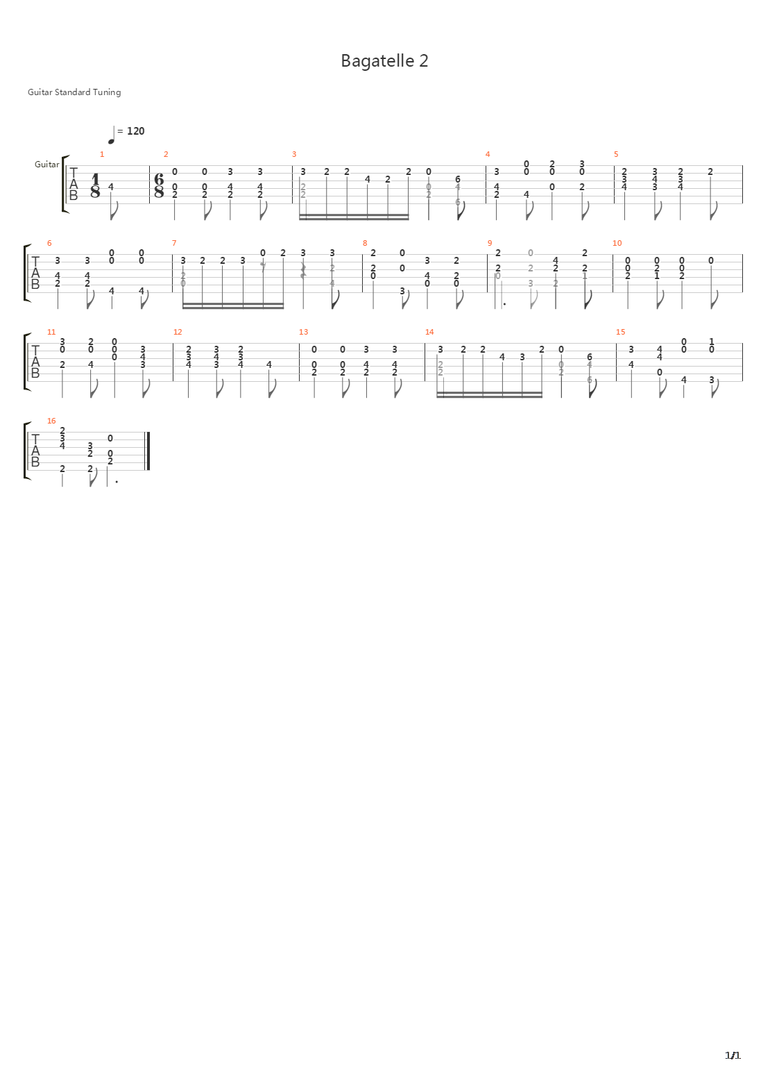 Bagatelle 2吉他谱