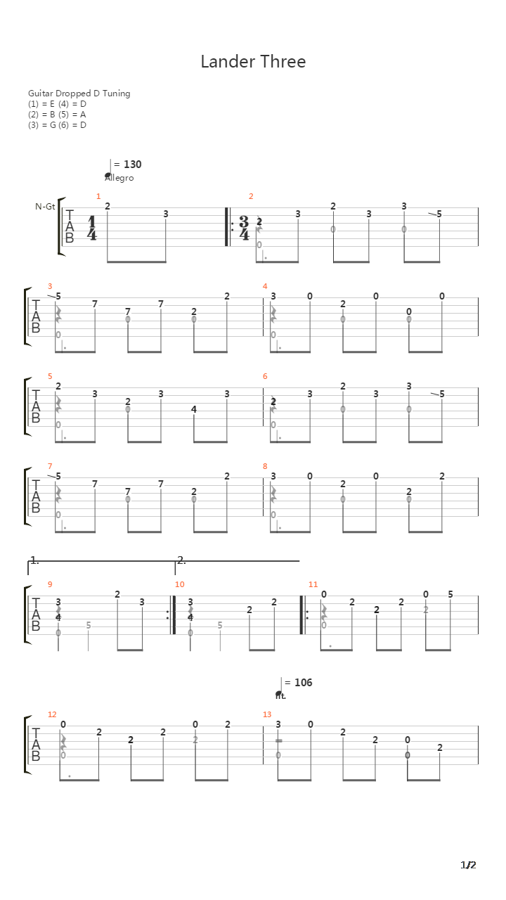 Landler 3吉他谱