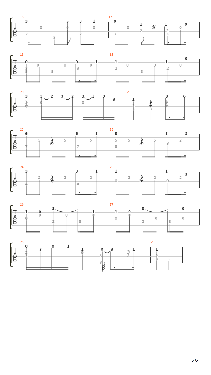 Minuet In C吉他谱