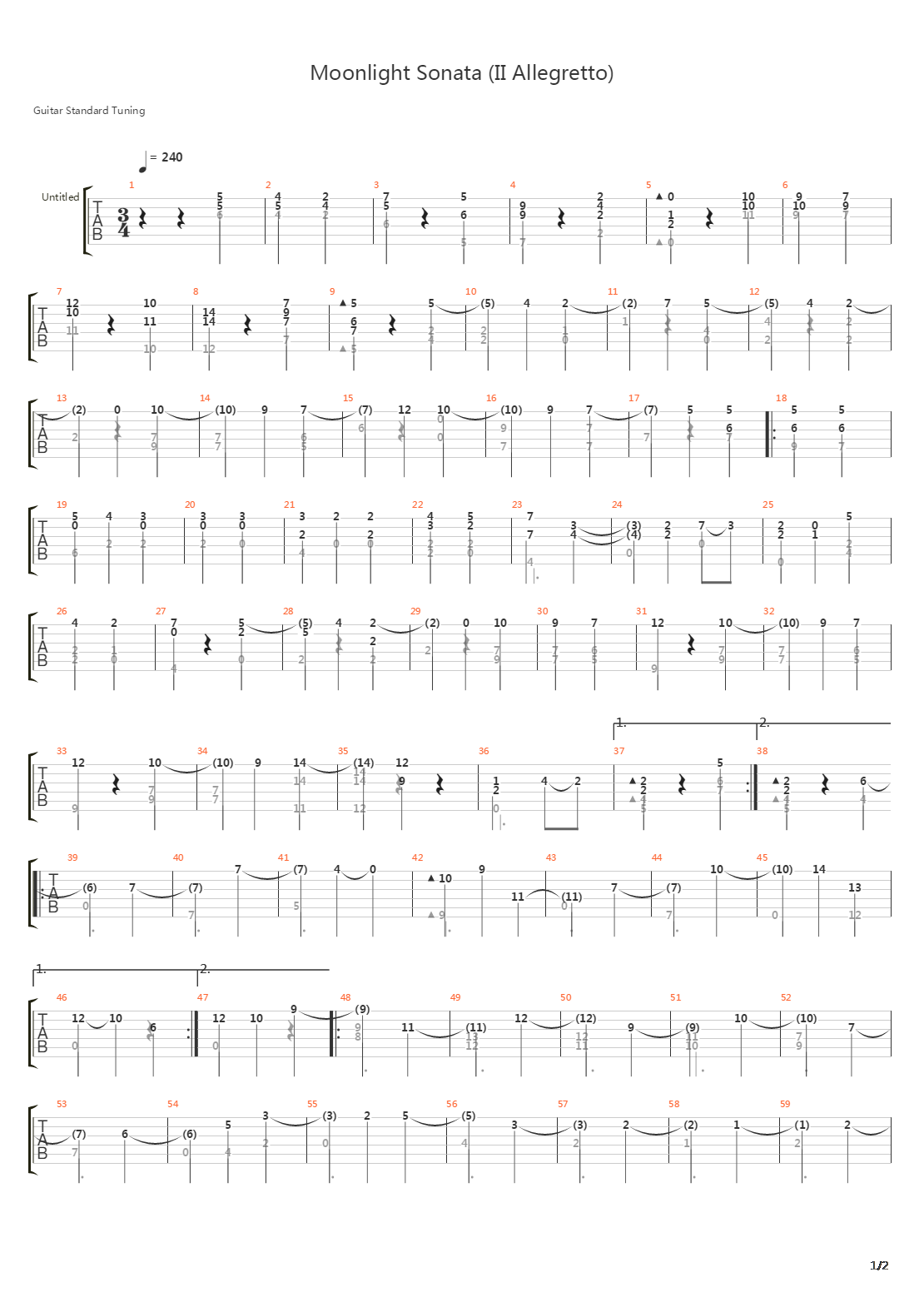 Moonlight Sonata II Allegretto吉他谱