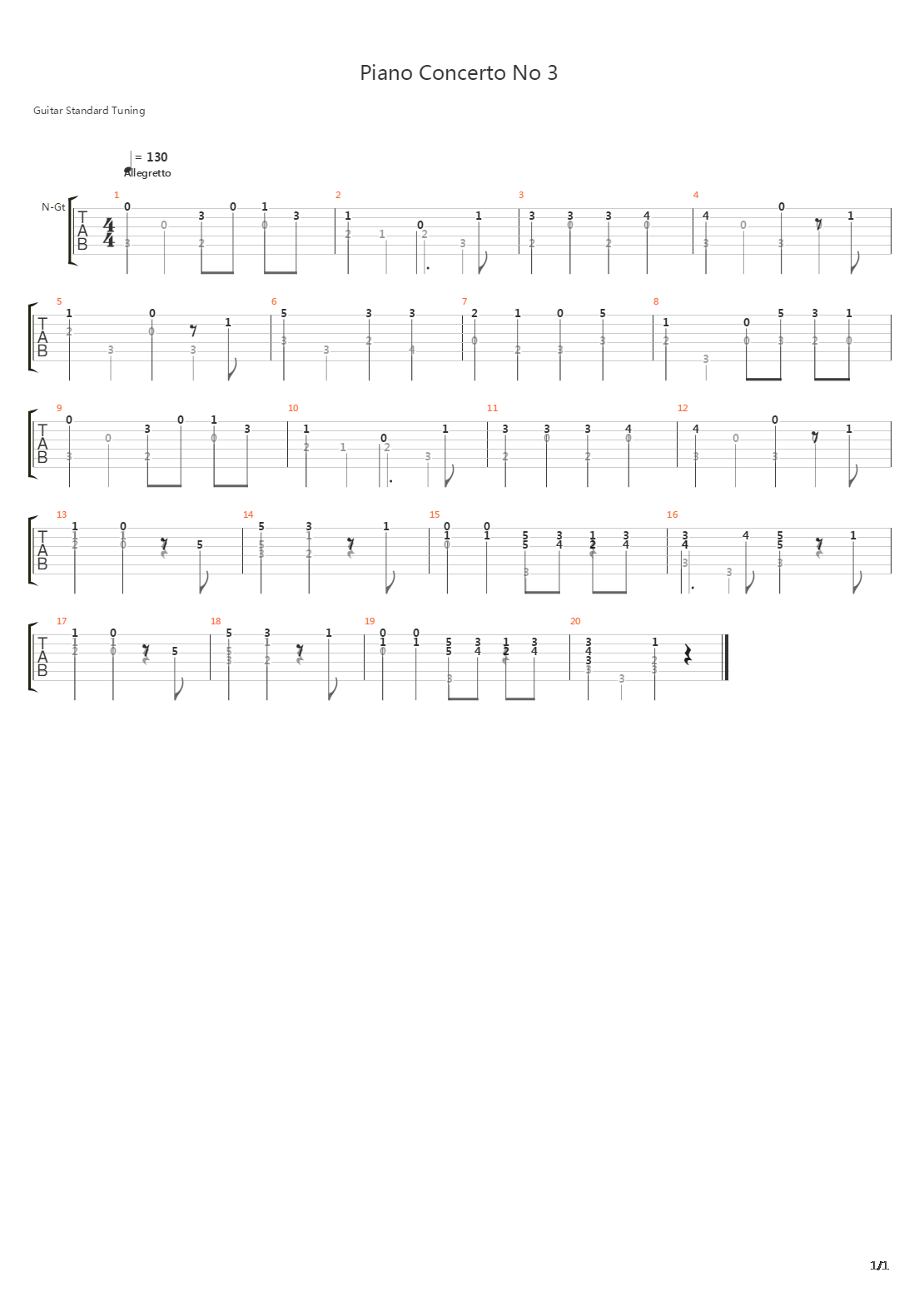 Piano Concerto No 3吉他谱