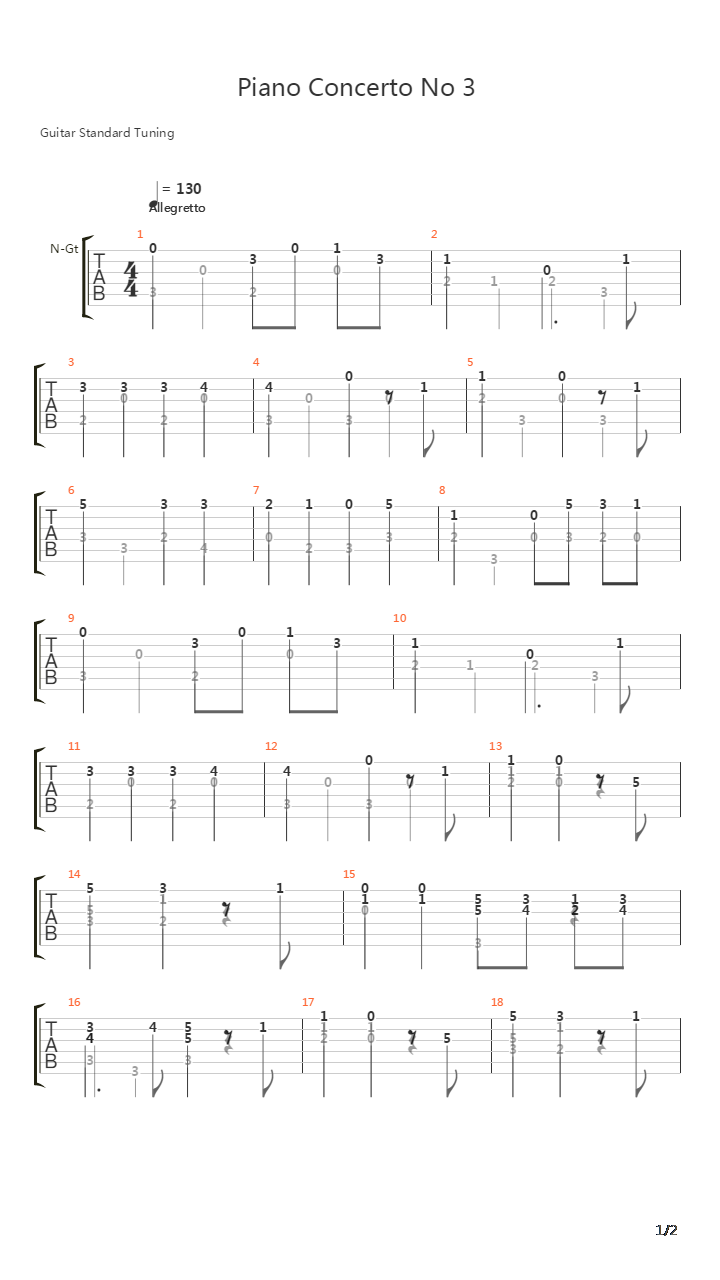 Piano Concerto No 3吉他谱