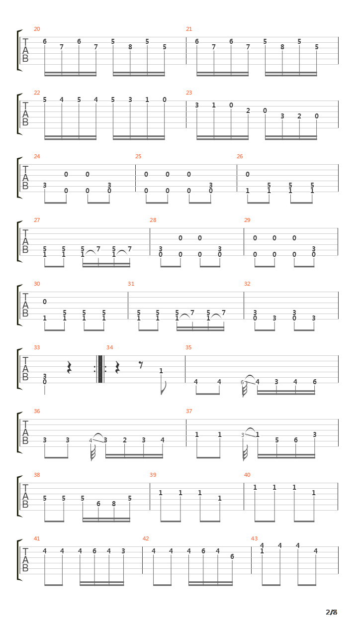 Sonata No 6 in F吉他谱