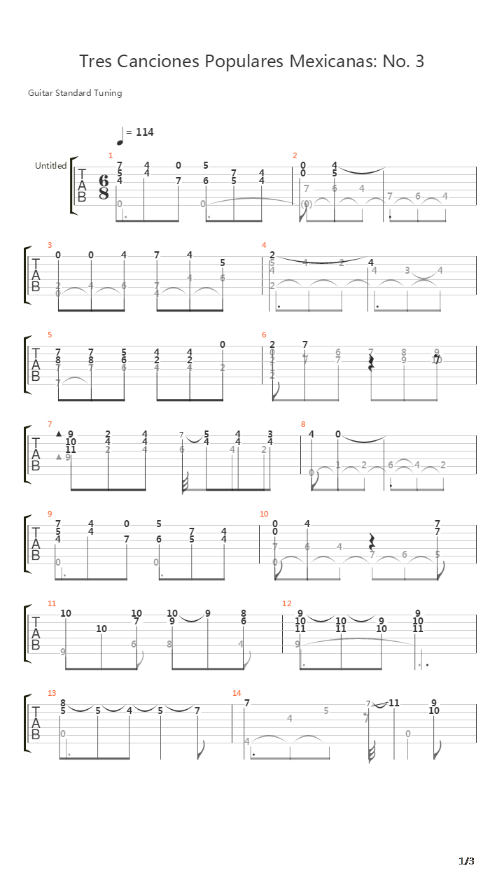 Populares Mexicanas No 3吉他谱