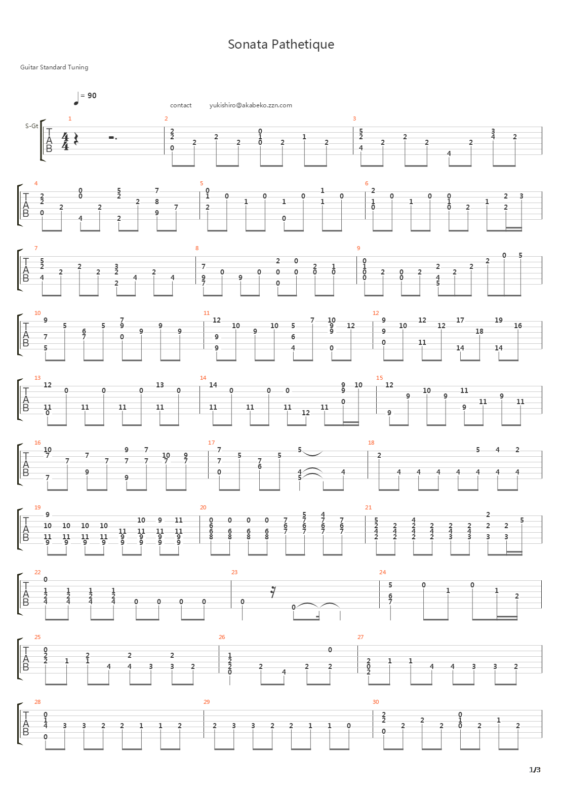 Sonata Pathetique (2nd Movement)吉他谱