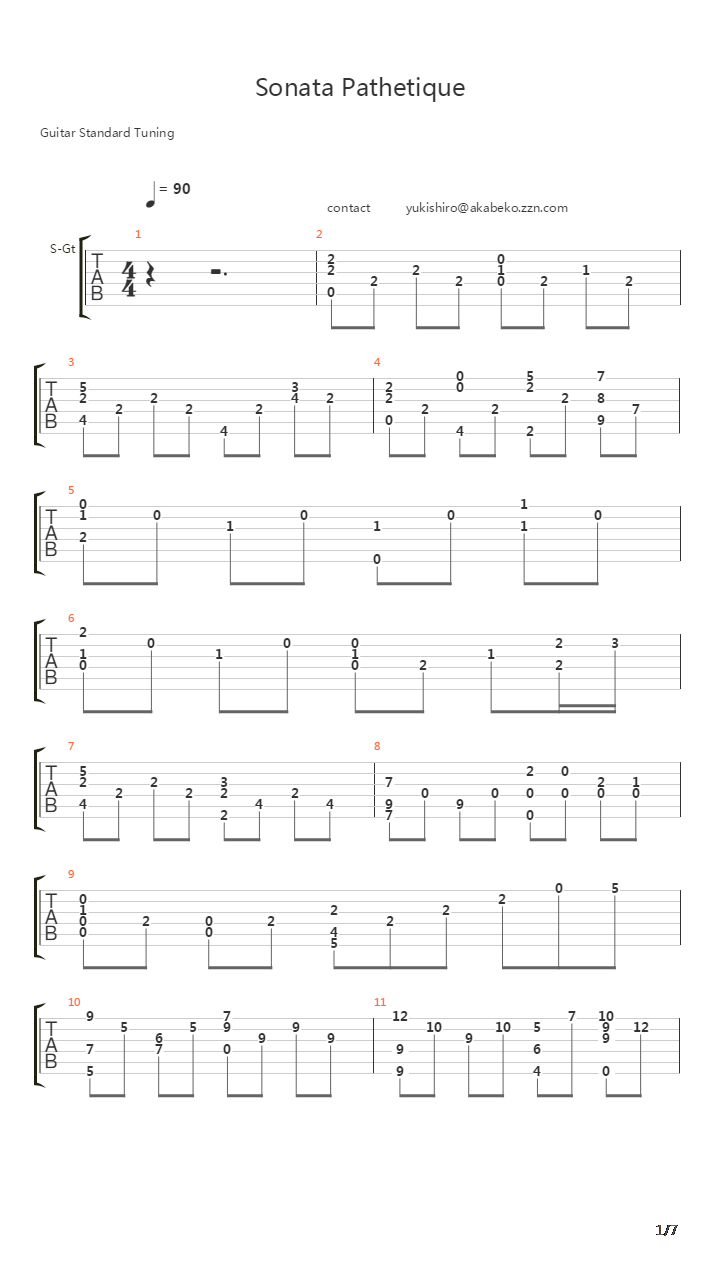 Sonata Pathetique (2nd Movement)吉他谱