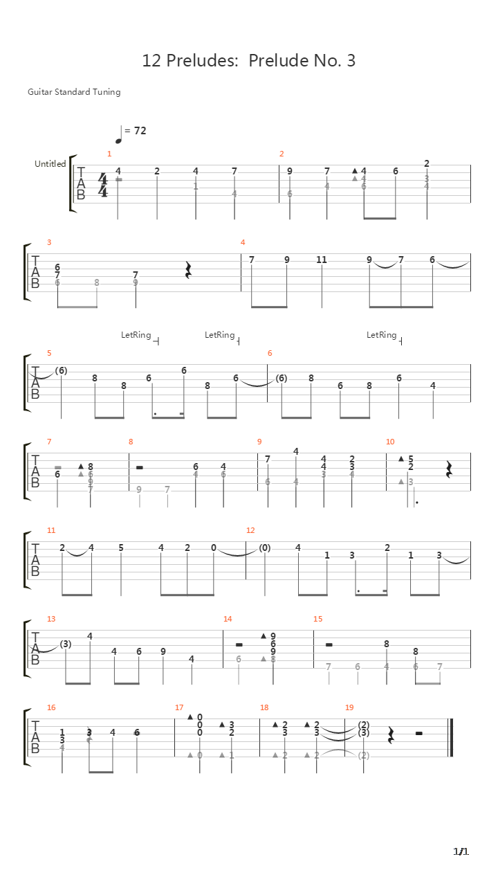 Prelude No 3吉他谱