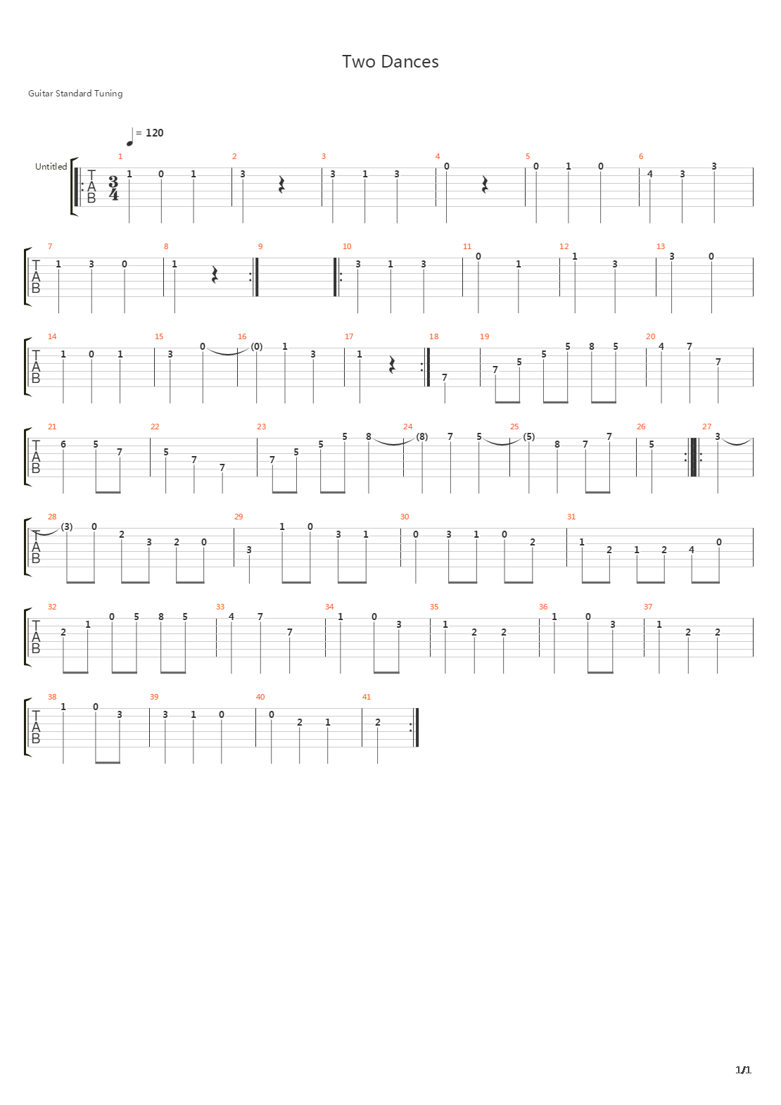 Two Dances吉他谱