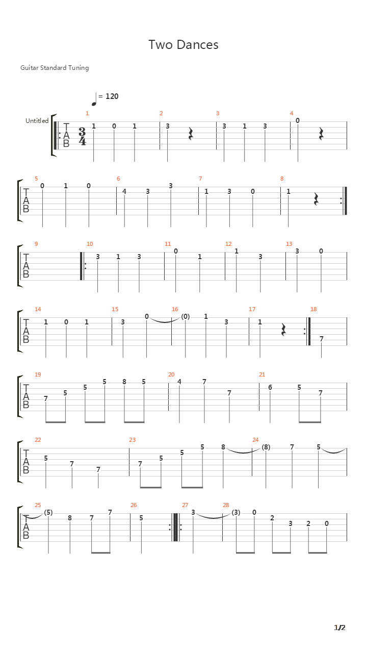 Two Dances吉他谱