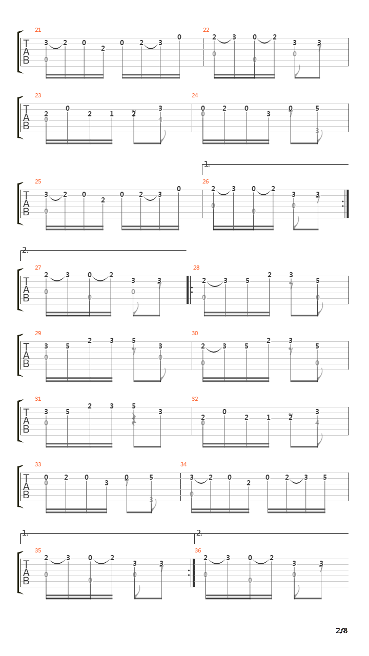 Opus 8 Air Varie Thema And Variation吉他谱